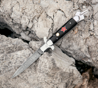 Выкидной нож Флинт из дамасской стали