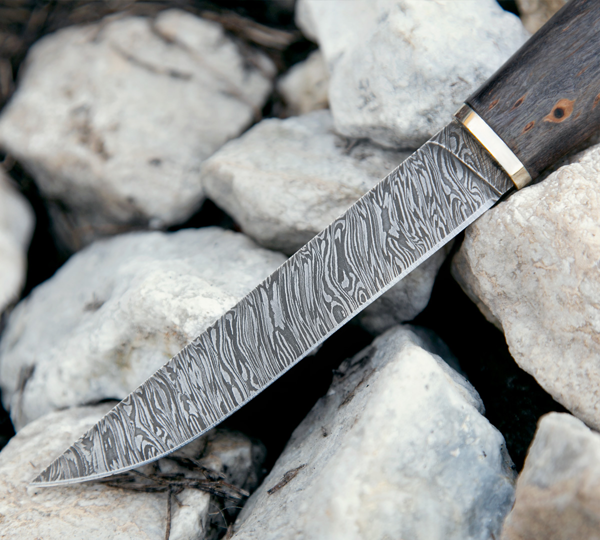 Нож Лесник из дамасской стали