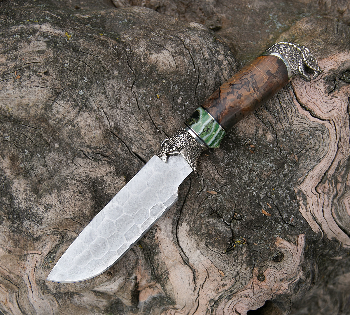 Нож Барс из дамасской стали