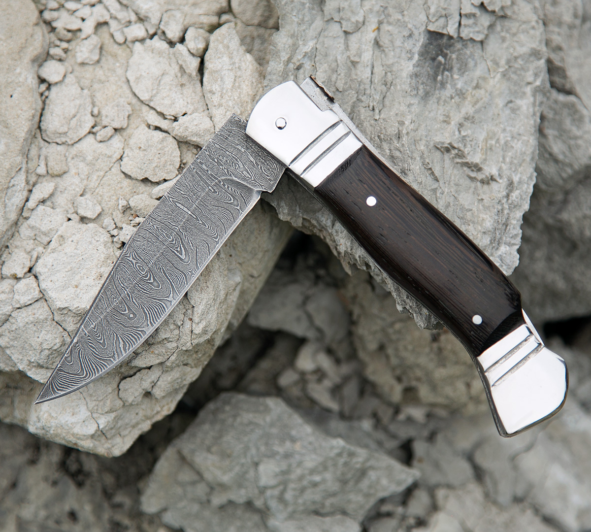Складной нож из дамасской стали №4