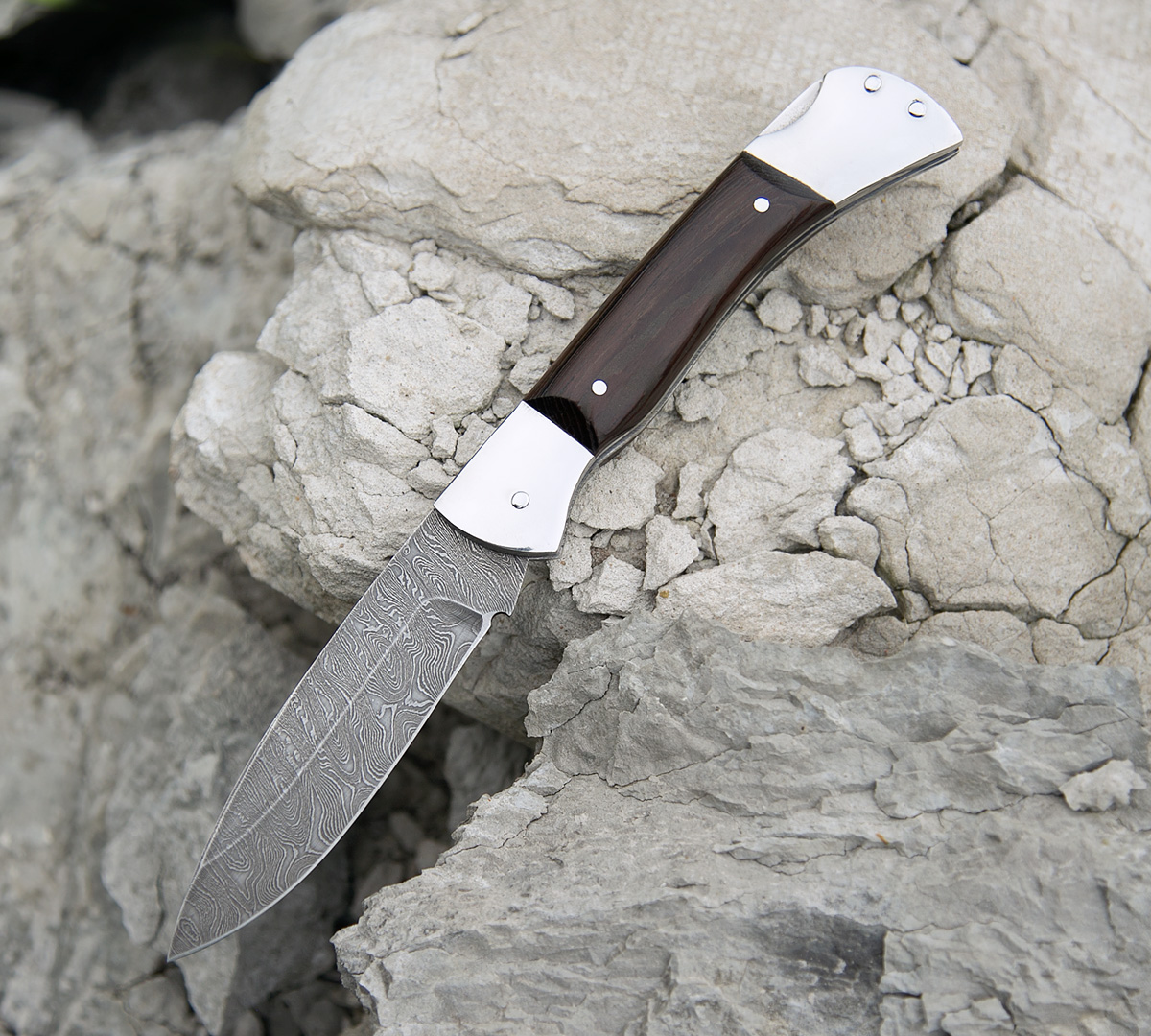 Складной нож из дамасской стали №5