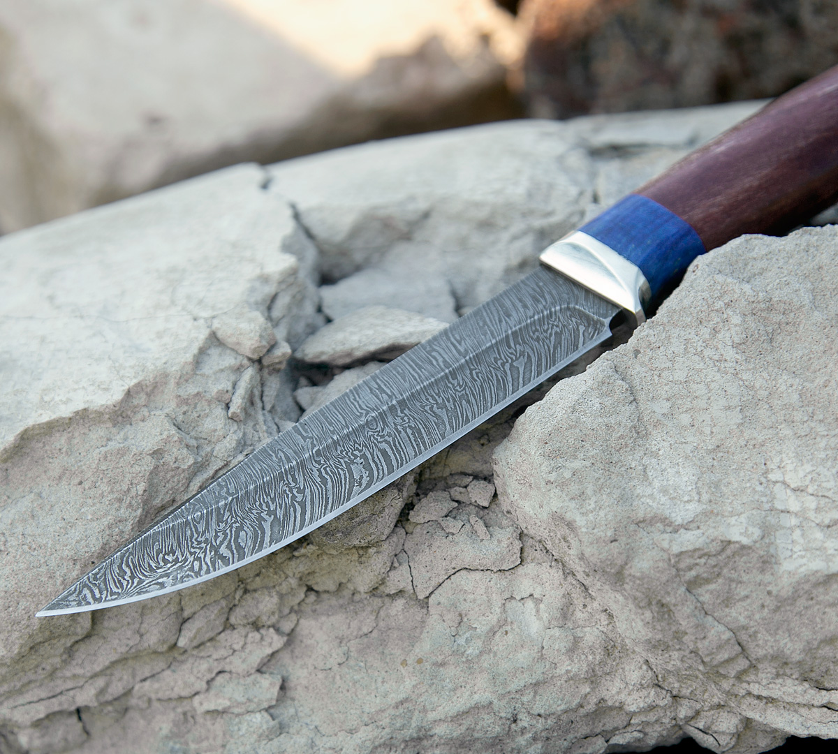 Нож Ладья из дамасской стали