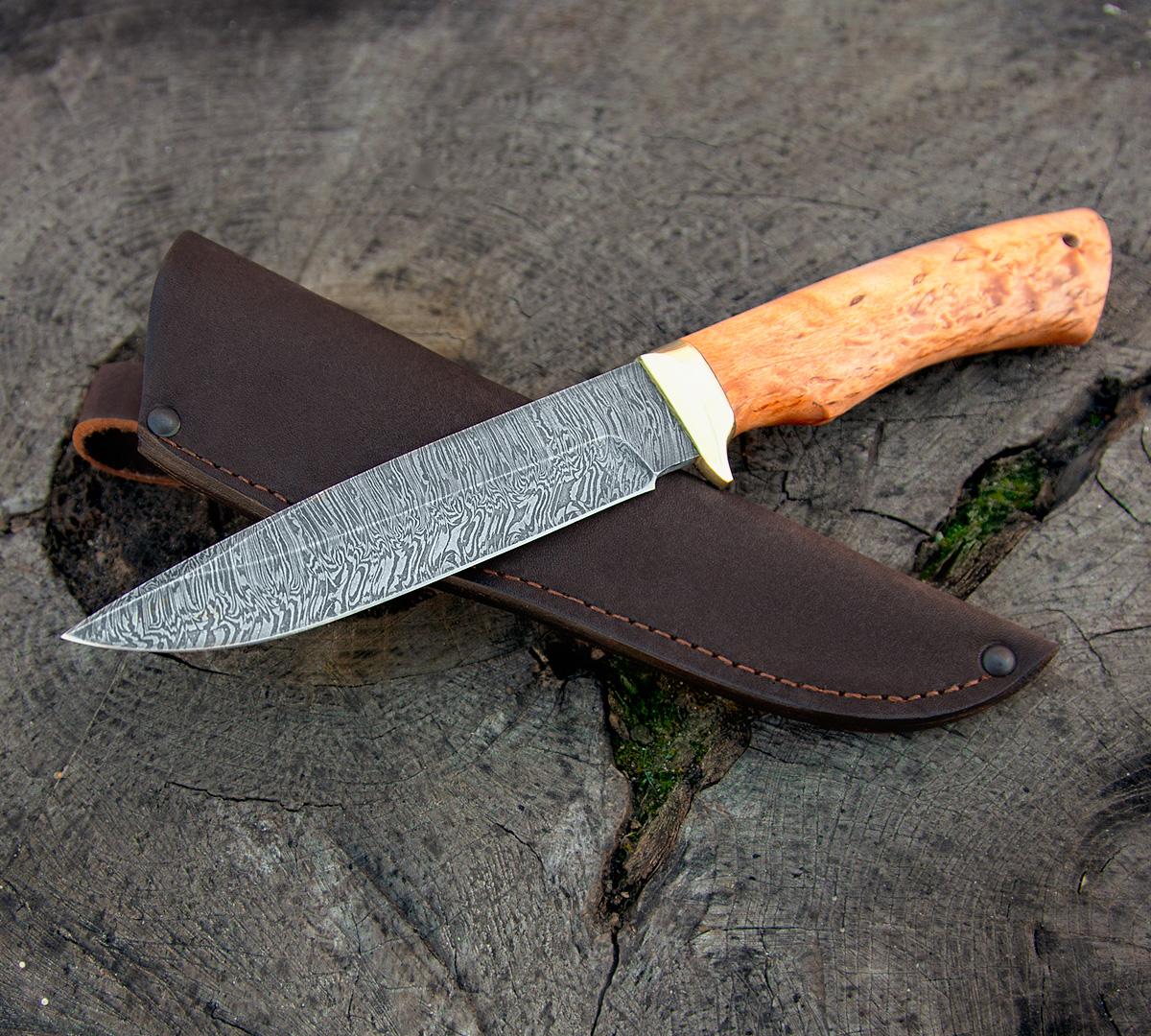 Нож Сибиряк из дамасской стали