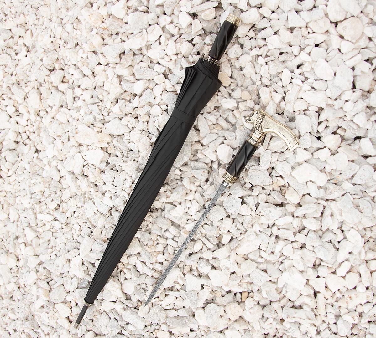 Зонт с клинком из дамасской стали