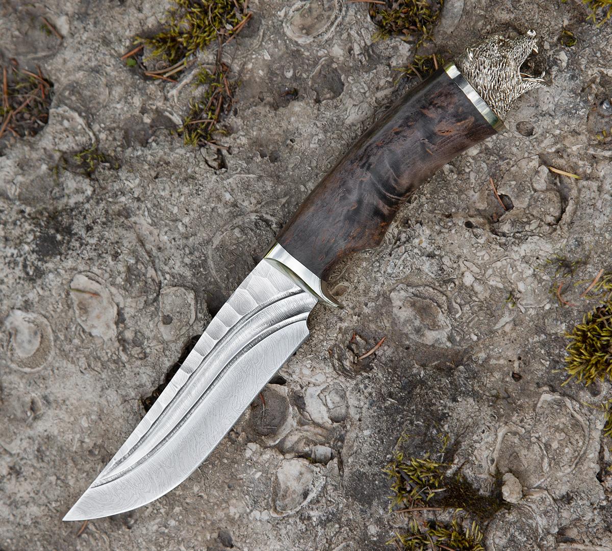 Нож Клыч из дамасской стали