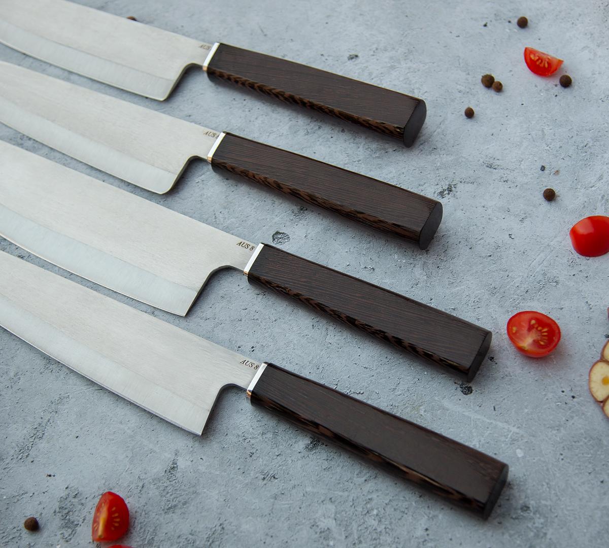 Набор кухонных ножей из стали AUS 8