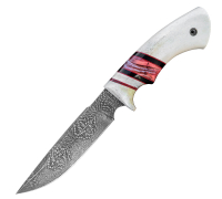 Нож Гефест из мозаичной дамасской стали