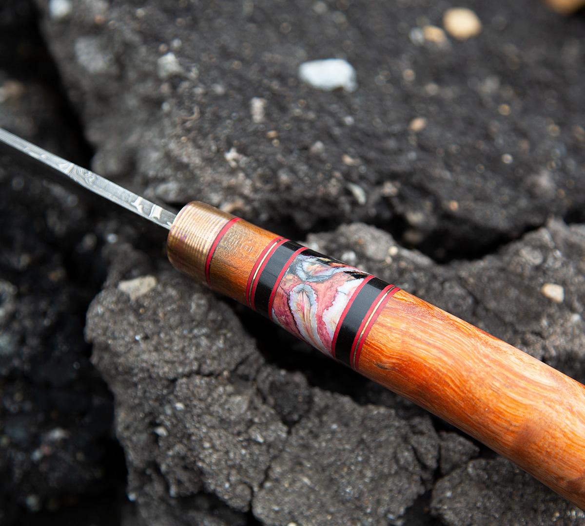 Нож Гефест из мозаичной дамасской стали