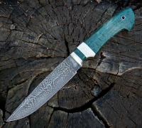 Нож Сибиряк из мозаичной дамасской стали