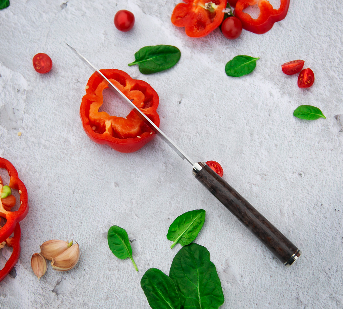 Нож Сантоку из порошковой стали М-390