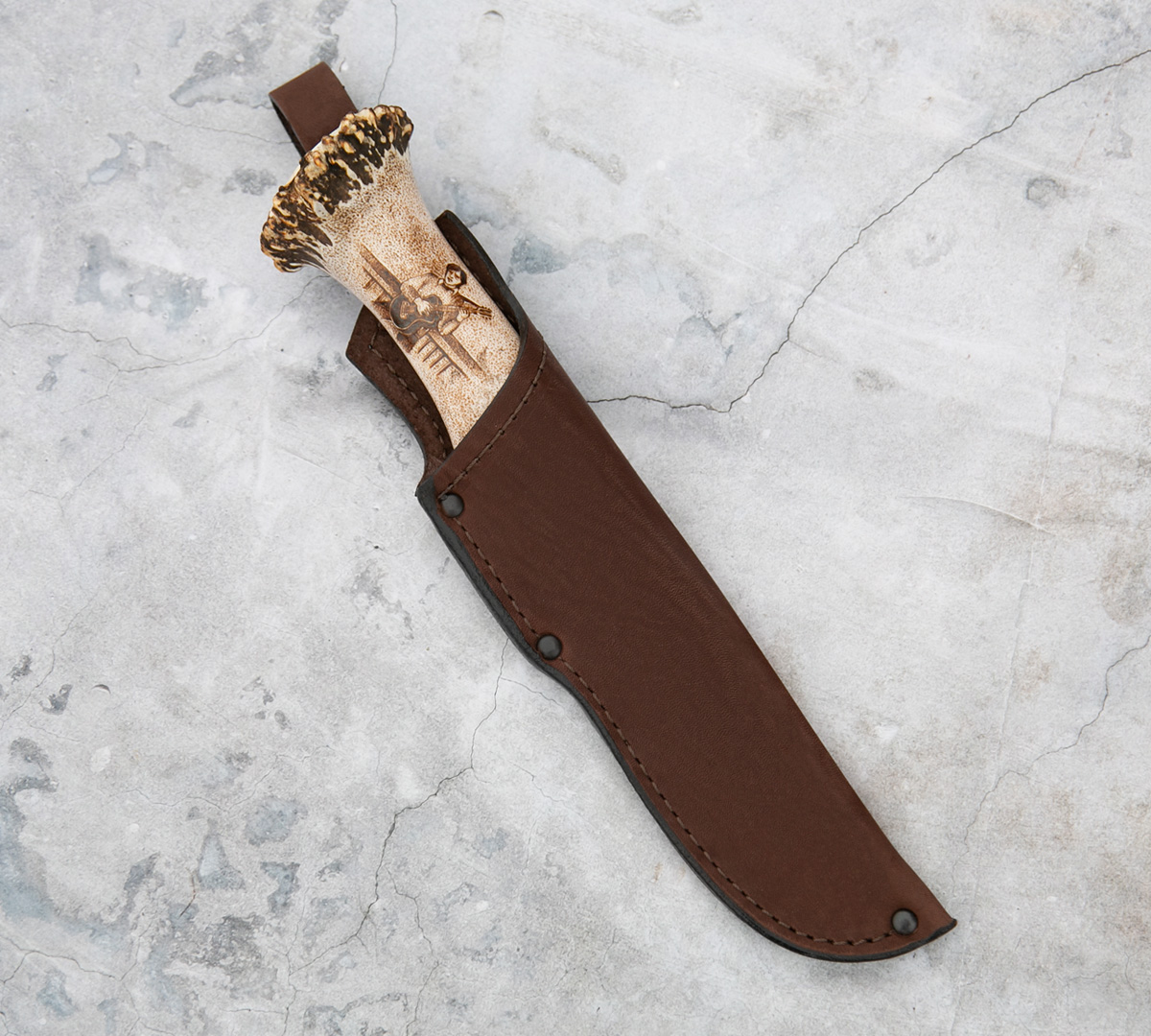 Нож Сибиряк из мозаичной дамасской стали