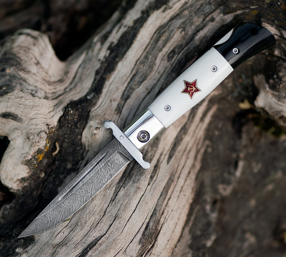 Складная Финка-мини из дамасской стали