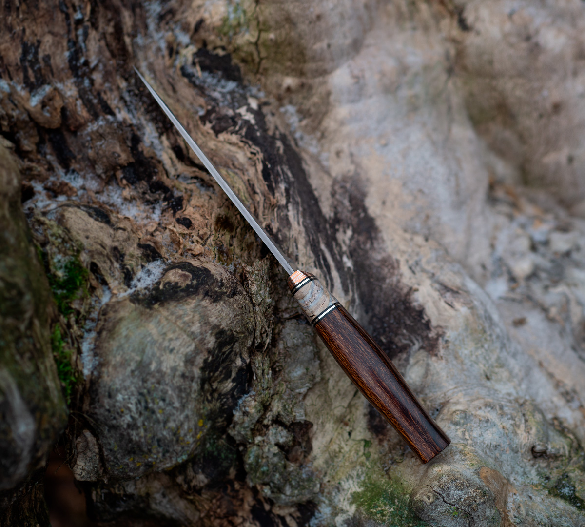 Нож Сибиряк из стали S390 в нержавеющих обкладках