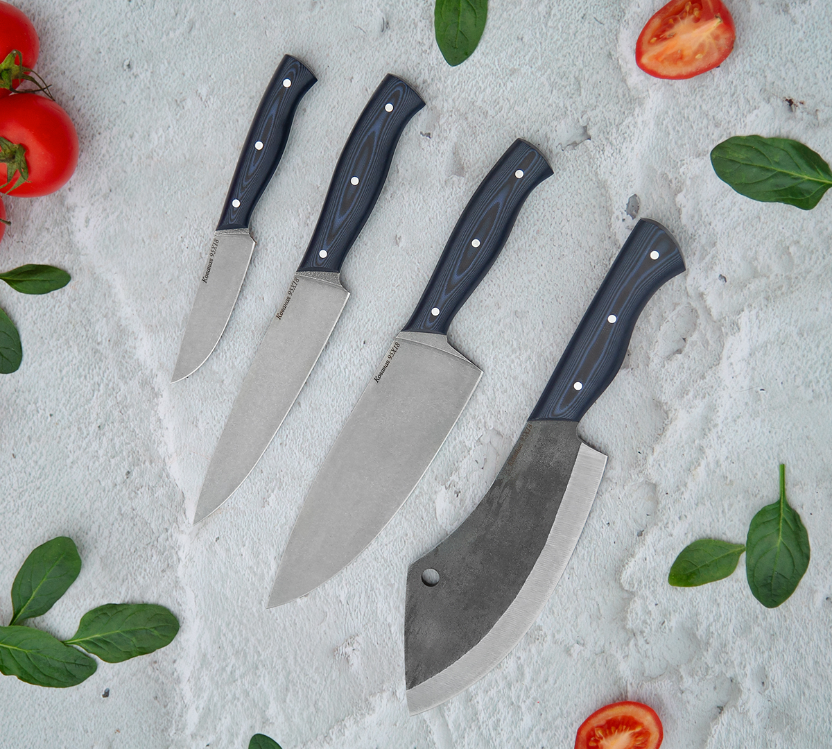 Набор кухонных ножей из стали 95Х18