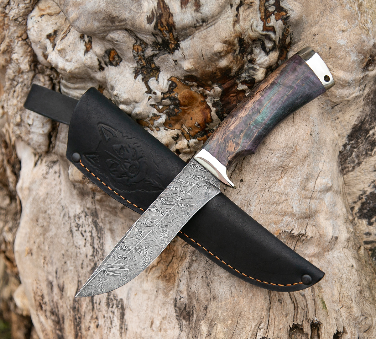 Нож Скандинав из дамасской стали