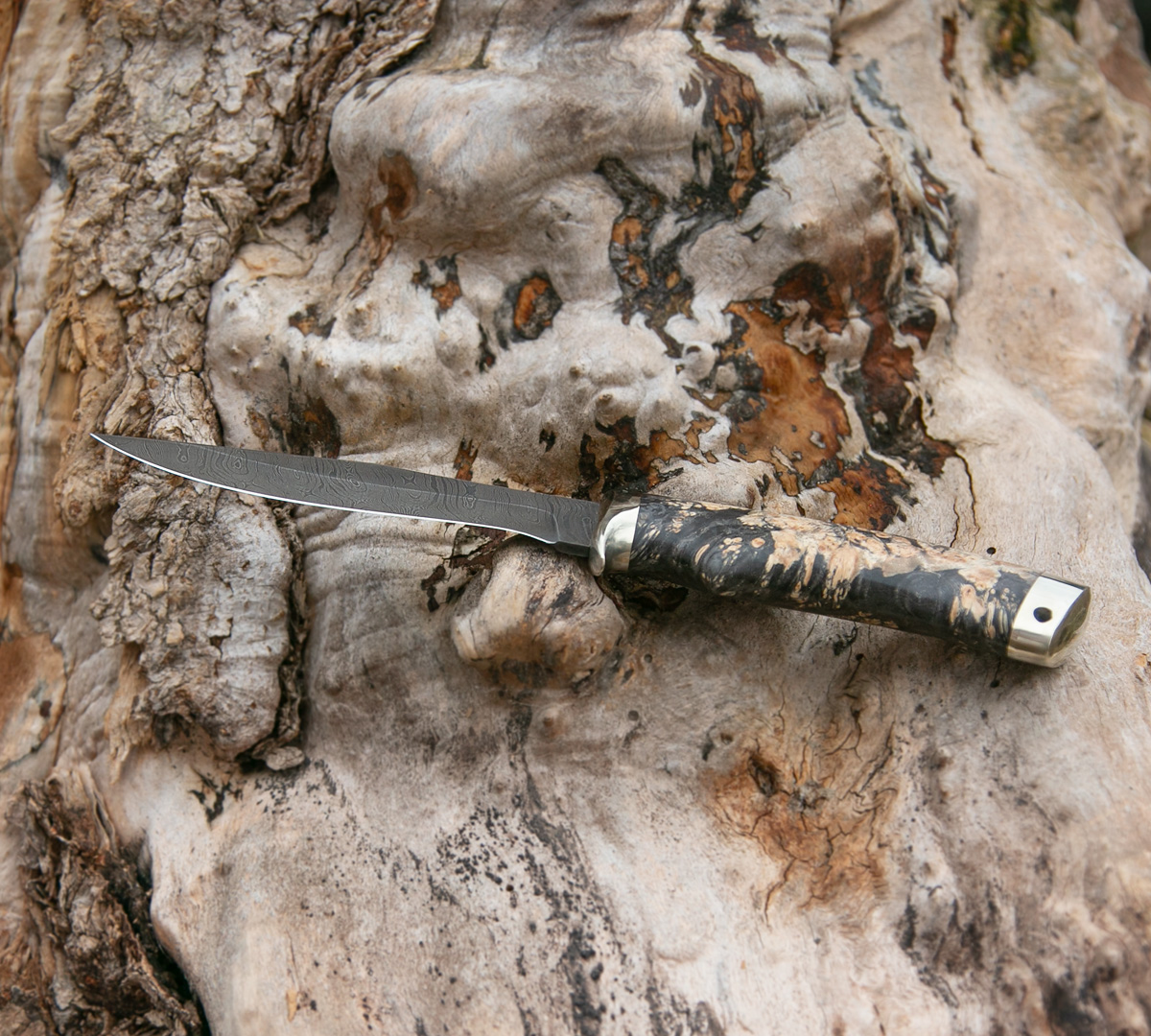 Нож Охотничий из дамасской стали
