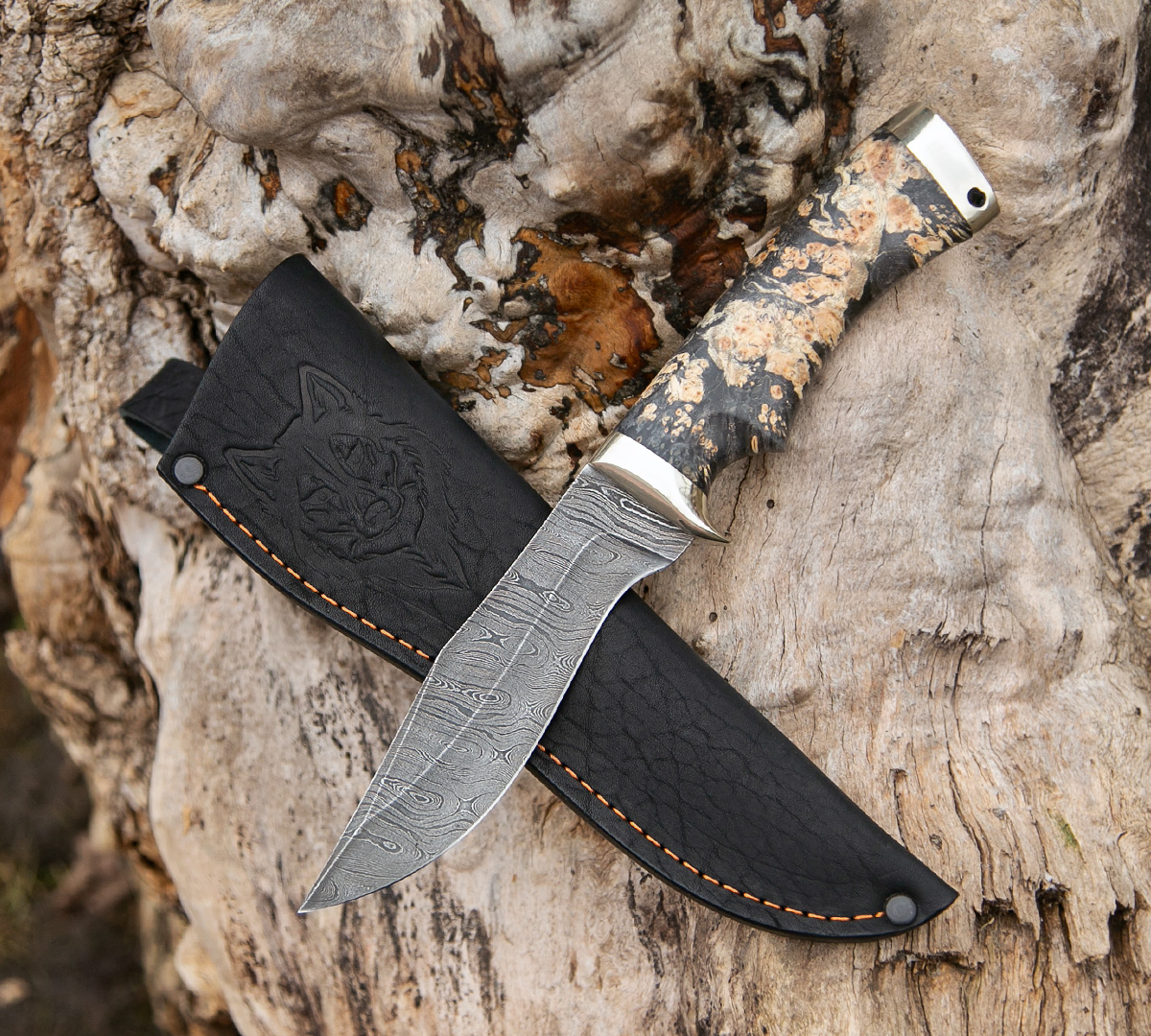 Нож Охотничий из дамасской стали