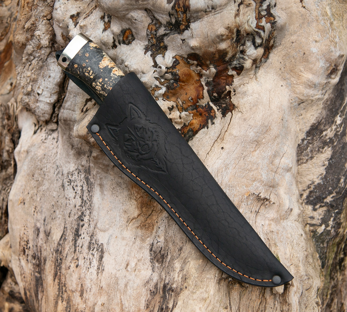 Нож Охотничий из дамасской стали