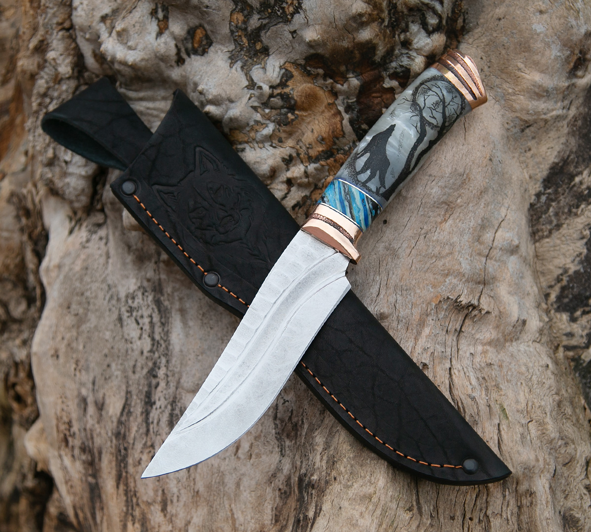 Нож Клыч из дамасской стали