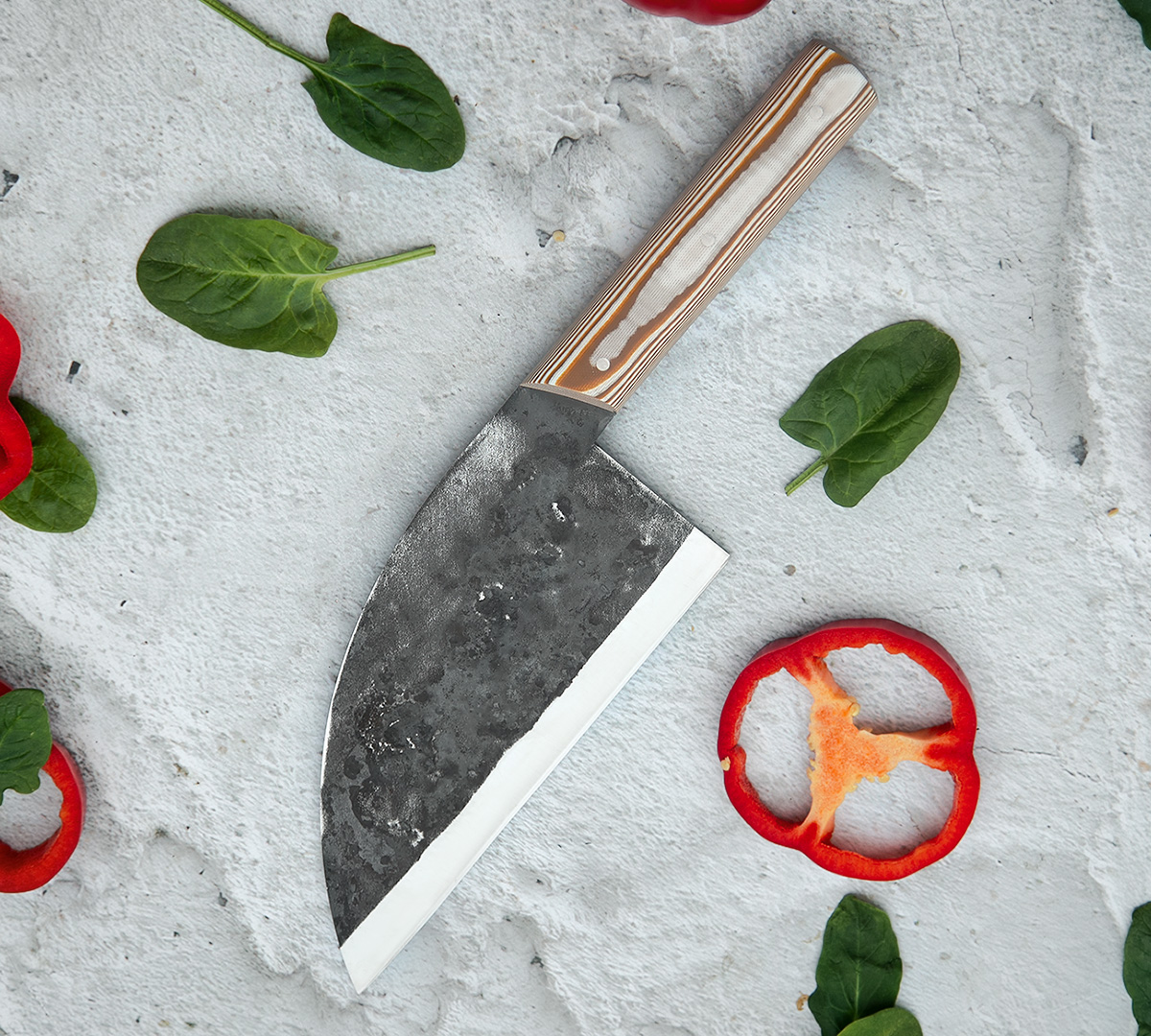 Сербский шеф нож из кованой стали Х12МФ