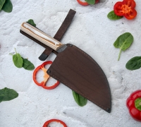 Сербский шеф нож из кованой стали Х12МФ