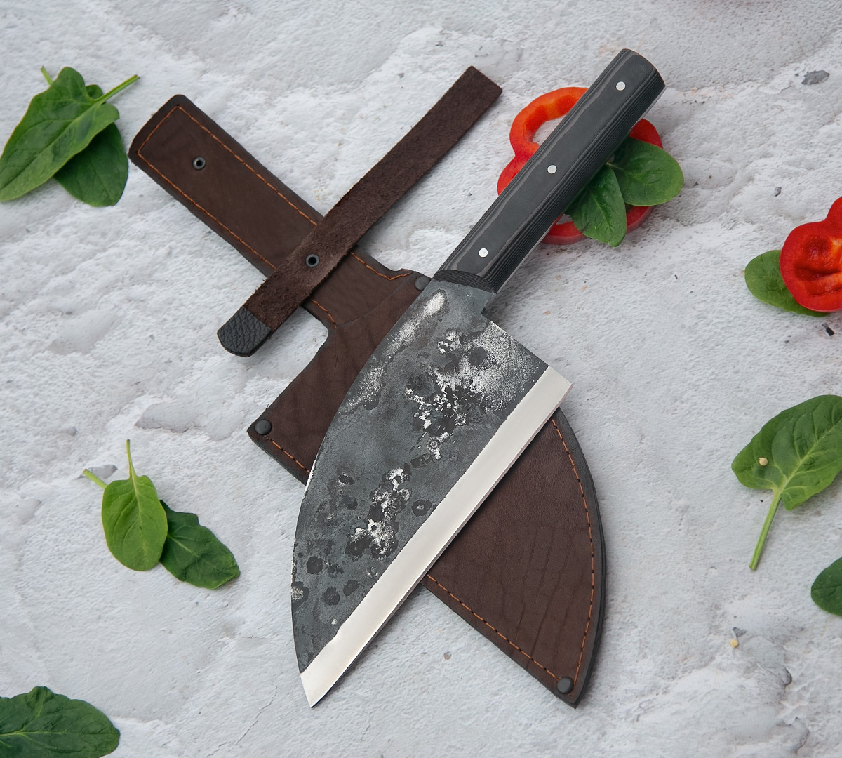 Сербский шеф нож из кованой стали 110Х18