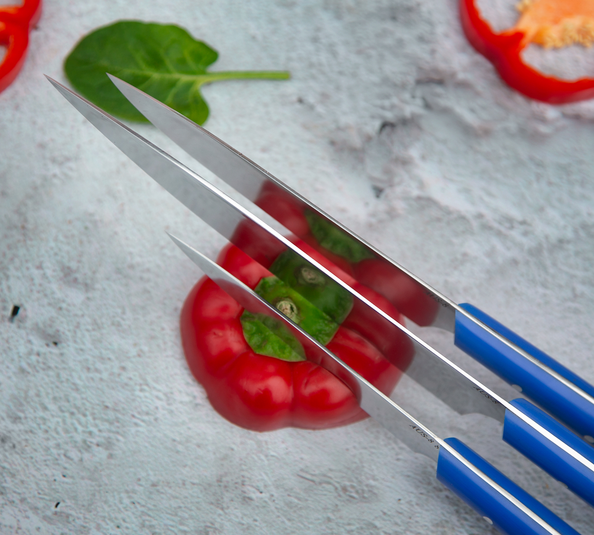 Набор Кухонных ножей из стали AUS-8