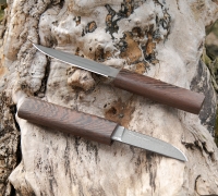 Нож с двумя клинками из булатной стали