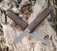 Нож с двумя клинками из булатной стали