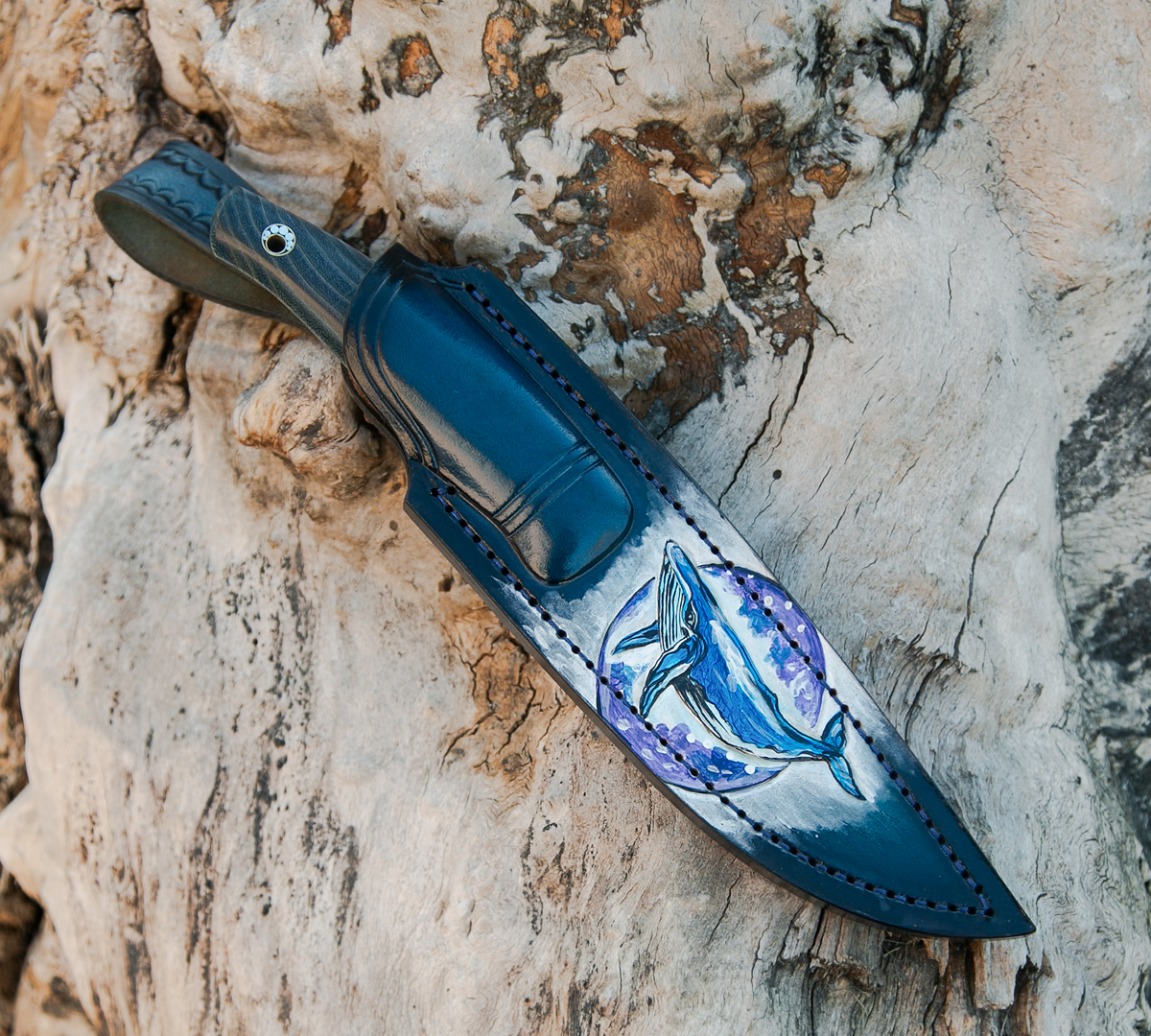 Нож Путник из мозаичной дамасской стали