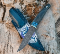 Нож Путник из мозаичной дамасской стали