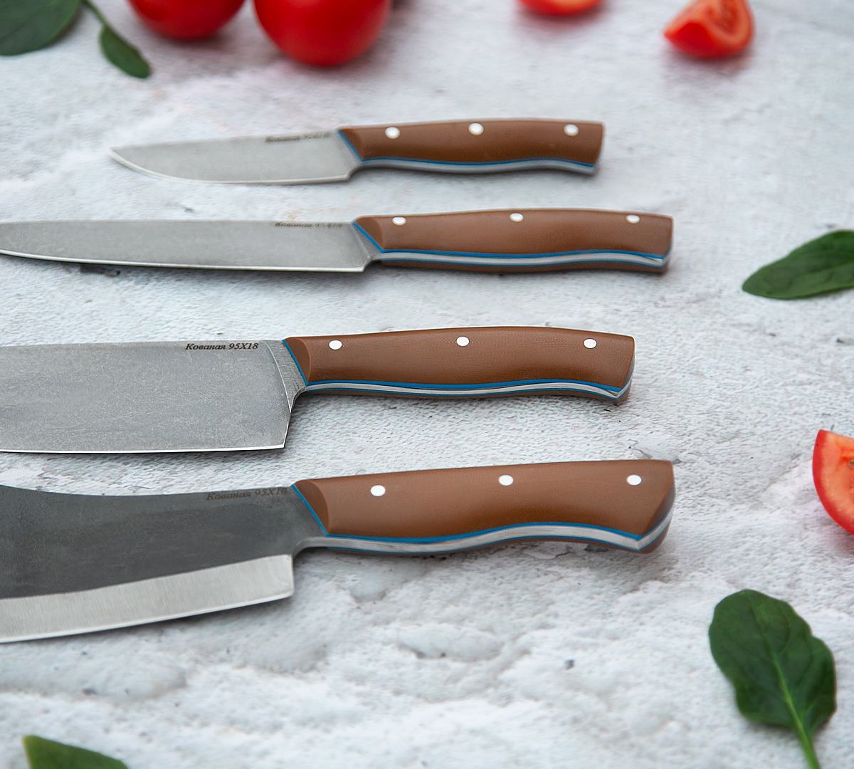 Набор кухонных ножей из стали 95Х18