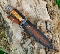 Кинжал из мозаичной дамасской стали